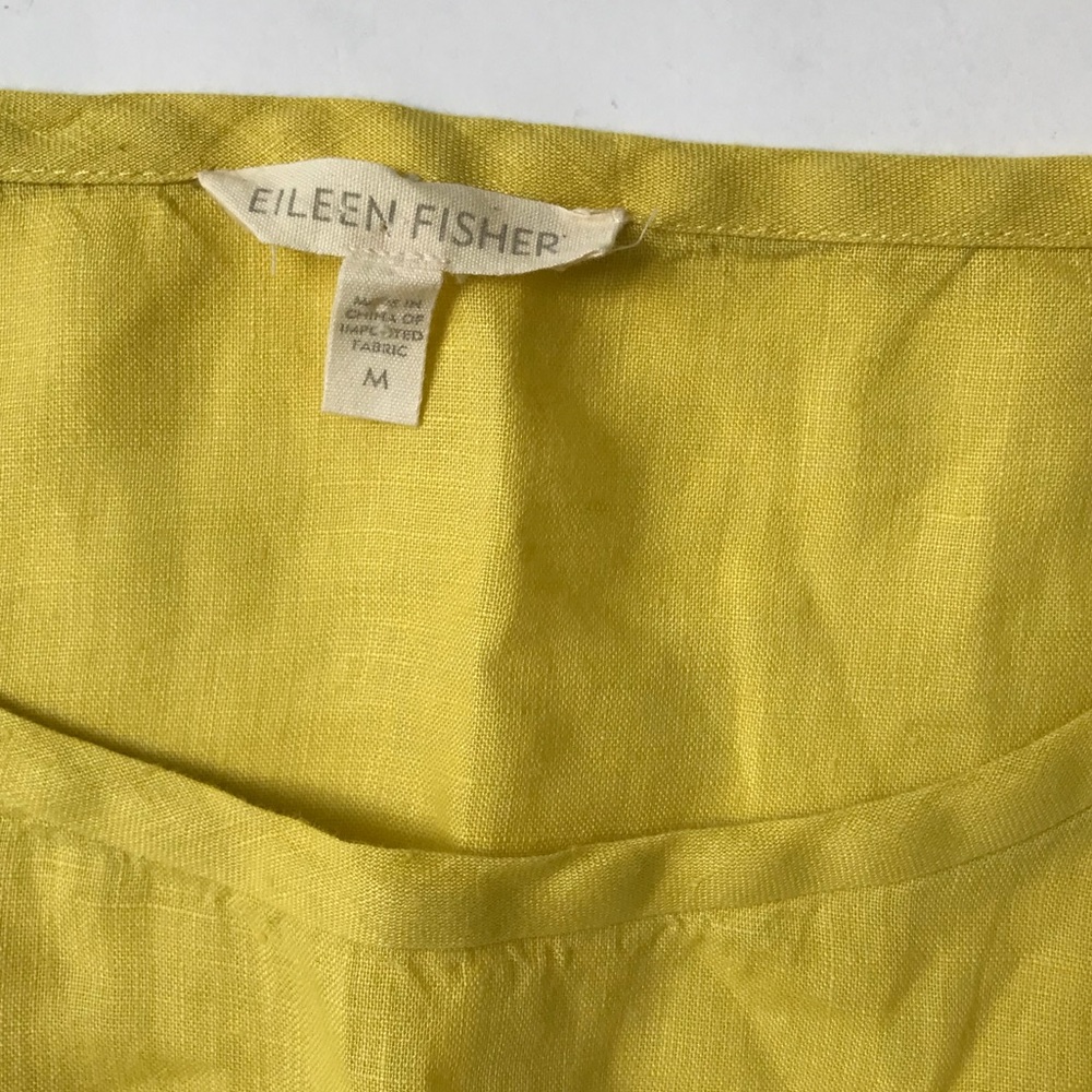 Eileen Fisher Banana Yellow Linen Top - Picture 4 of 5